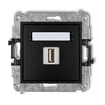 Karlik Mini Mechanizm ładowarki USB pojedynczej, 5V, 2A, czarny mat