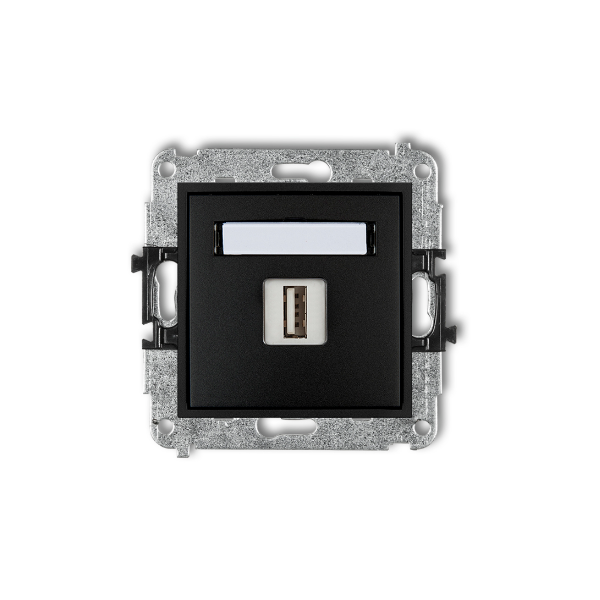 Karlik Mini Mechanizm ładowarki USB pojedynczej, 5V, 2A, czarny mat