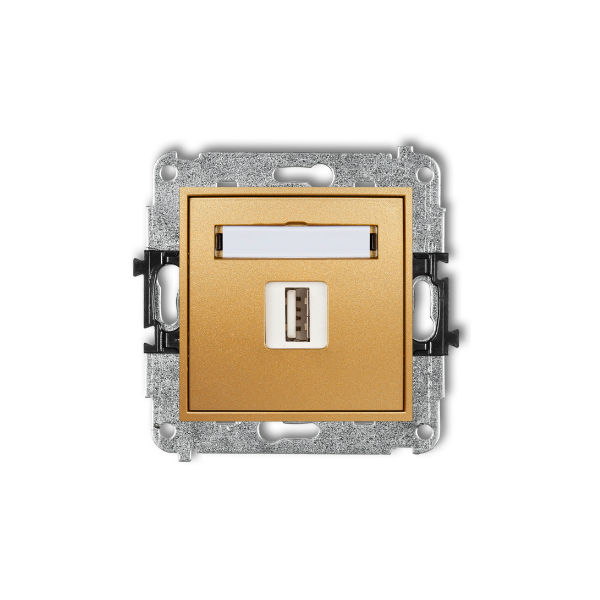 Karlik Mini Mechanizm ładowarki USB pojedynczej, 5V, 2A, złoty