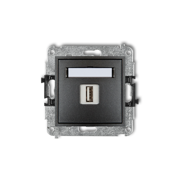Karlik Mini Mechanizm gniazda pojedynczego USB-AA 2.0, grafitowy