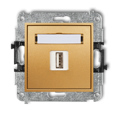 Karlik Mini Mechanizm gniazda pojedynczego USB-AA 2.0, złoty