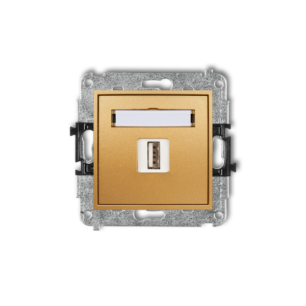 Karlik Mini Mechanizm gniazda pojedynczego USB-AA 2.0, złoty