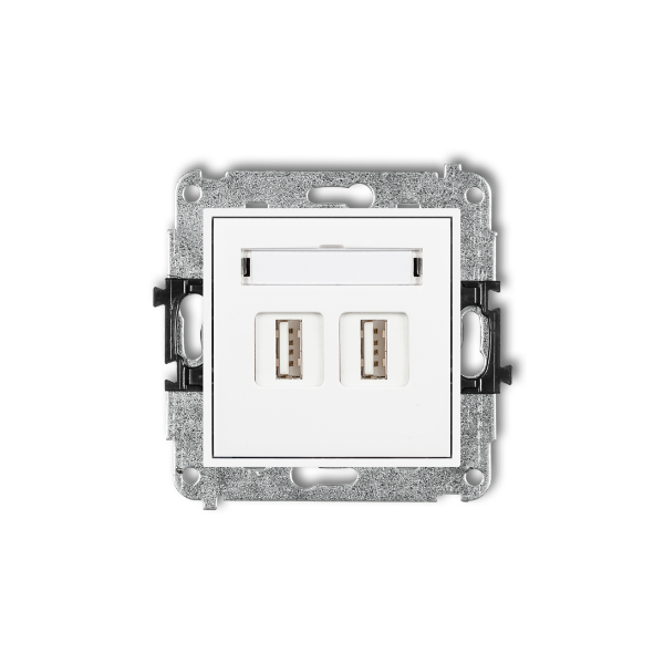 Karlik Mini Mechanizm gniazda podwójnego 2XUSB-AA 3.0, biały