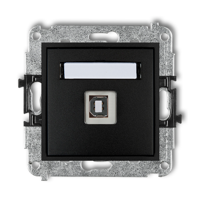 Karlik Mini Mechanizm gniazda pojedynczego USB-AB 2.0, czarny mat