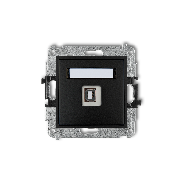 Karlik Mini Mechanizm gniazda pojedynczego USB-AB 2.0, czarny mat