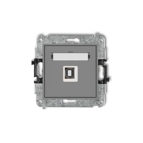 Karlik Mini Mechanizm gniazda pojedynczego USB-AB 2.0, szary mat