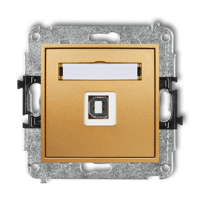 Karlik Mini Mechanizm gniazda pojedynczego USB-AB 2.0, złoty