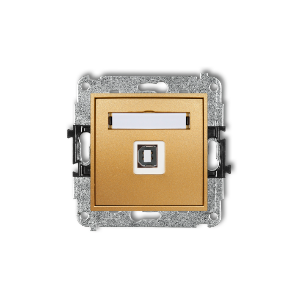 Karlik Mini Mechanizm gniazda pojedynczego USB-AB 2.0, złoty