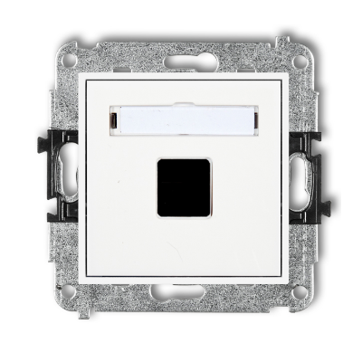 Karlik Mini Mechanizm gniazda multimedialnego pojedynczego bez modułu (standard KEYSTONE), biały