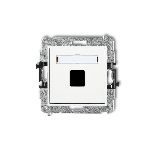 Karlik Mini Mechanizm gniazda multimedialnego pojedynczego bez modułu (standard KEYSTONE), biały