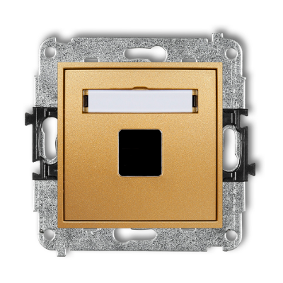 Karlik Mini Mechanizm gniazda multimedialnego pojedynczego bez modułu (standard KEYSTONE), złoty