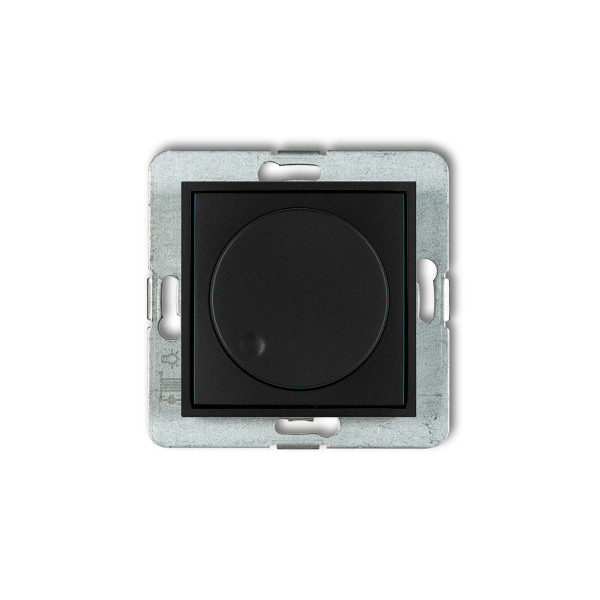 Karlik Mini Mechanizm elektronicznego regulatora oświetlenia przyciskowo-obrotowego do lamp LED, czarny mat