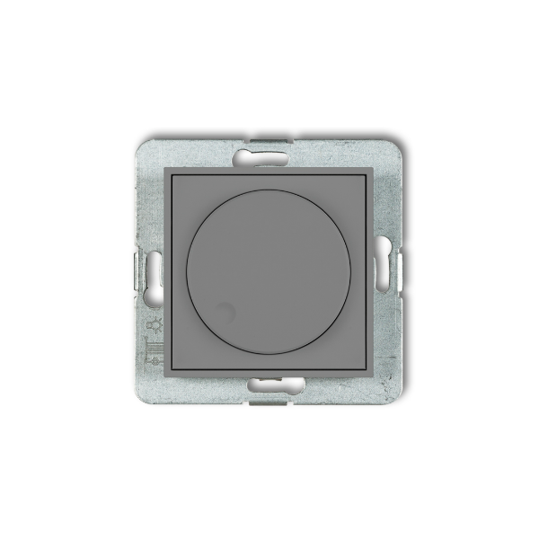 Karlik Mini Mechanizm elektronicznego regulatora oświetlenia przyciskowo-obrotowego do lamp LED, szary mat