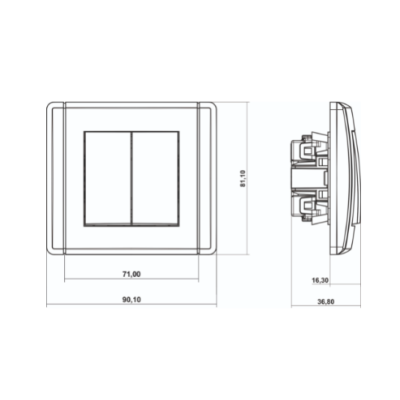Karlik Flexi Łącznik jednobiegunowy ze schodowym (osobne zasilanie), złoty metalik
