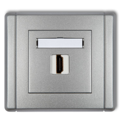 Karlik Flexi Gniazdo pojedyncze HDMI 1.4, srebrny metalik