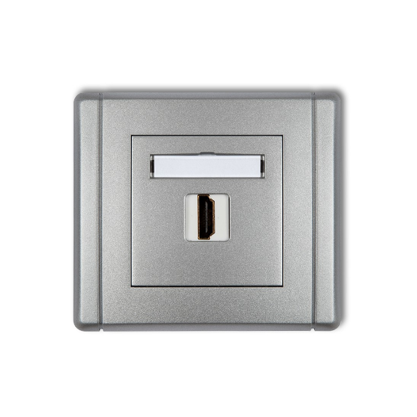 Karlik Flexi Gniazdo pojedyncze HDMI 1.4, srebrny metalik
