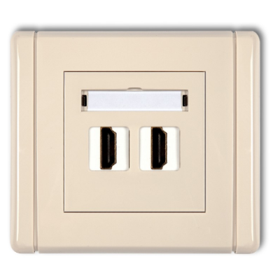 Karlik Flexi Gniazdo podwójne HDMI 1.4, beżowy