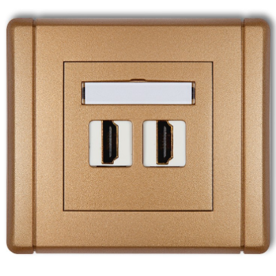 Karlik Flexi Gniazdo podwójne HDMI 1.4, złoty metalik