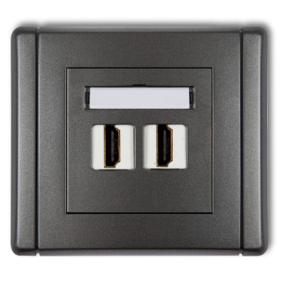 Karlik Flexi Gniazdo podwójne HDMI 1.4, grafitowy