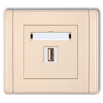 Karlik Flexi Ładowarka USB pojedyncza, 5V, 1A, beżowy