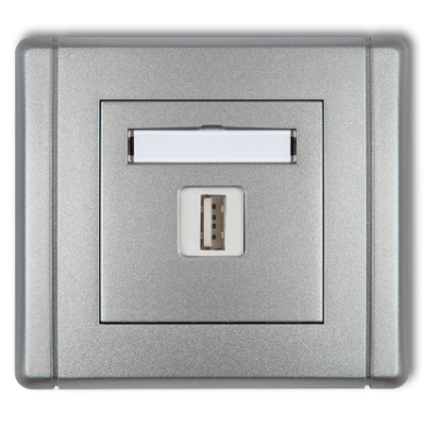 Karlik Flexi Ładowarka USB pojedyncza, 5V, 1A, srebrny metalik