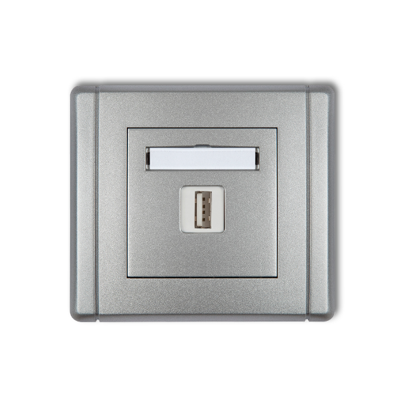Karlik Flexi Ładowarka USB pojedyncza, 5V, 1A, srebrny metalik