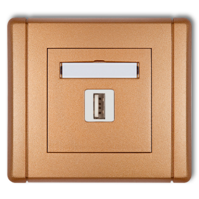 Karlik Flexi Ładowarka USB pojedyncza, 5V, 1A, złoty metalik