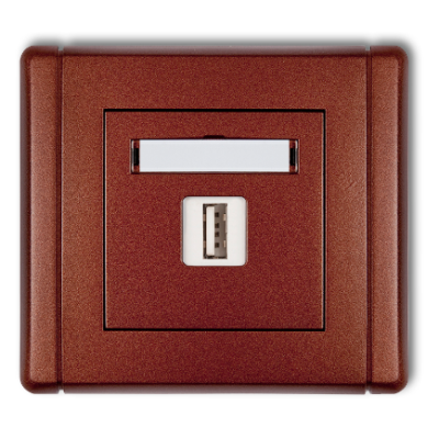 Karlik Flexi Ładowarka USB pojedyncza, 5V, 1A, brązowy metalik