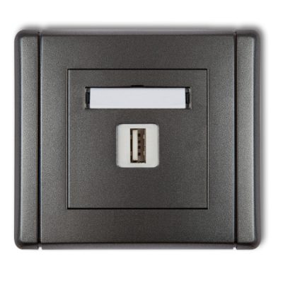 Karlik Flexi Ładowarka USB pojedyncza, 5V, 1A, grafitowy