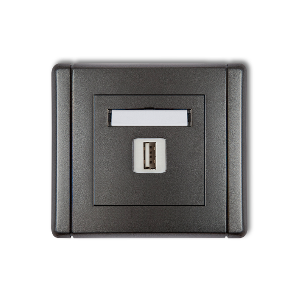 Karlik Flexi Ładowarka USB pojedyncza, 5V, 1A, grafitowy