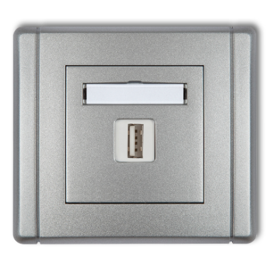 Karlik Flexi Ładowarka USB pojedyncza, 5V, 2A, srebrny metalik