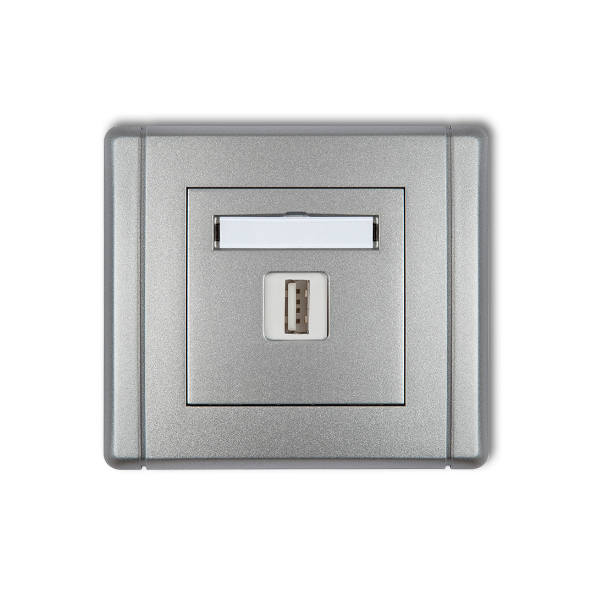 Karlik Flexi Ładowarka USB pojedyncza, 5V, 2A, srebrny metalik