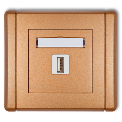 Karlik Flexi Ładowarka USB pojedyncza, 5V, 2A, złoty metalik