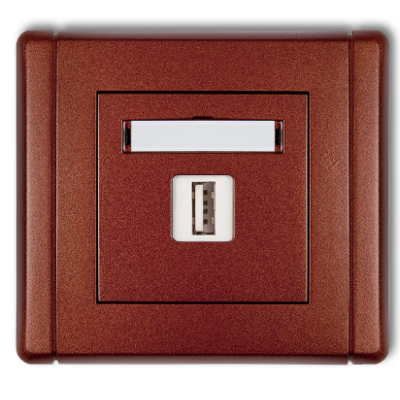 Karlik Flexi Ładowarka USB pojedyncza, 5V, 2A, brązowy metalik