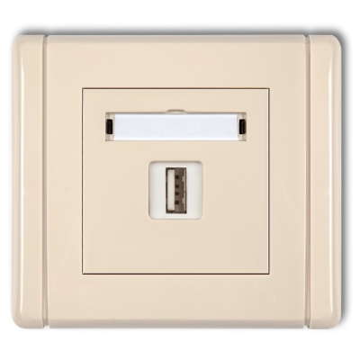 Karlik Flexi Gniazdo pojedyncze USB-AA 2.0, beżowy