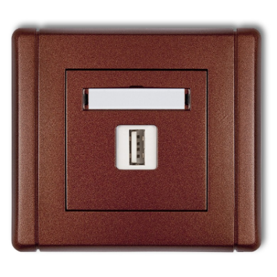 Karlik Flexi Gniazdo pojedyncze USB-AA 2.0, brązowy metalik