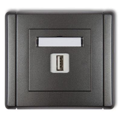 Karlik Flexi Gniazdo pojedyncze USB-AA 2.0, grafitowy