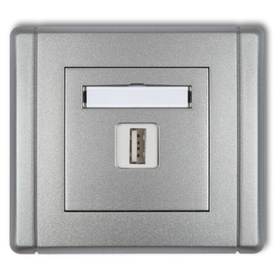 Karlik Flexi Gniazdo pojedyncze USB-AA 3.0, srebrny metalik