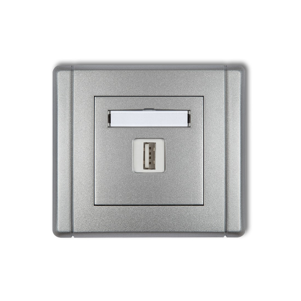 Karlik Flexi Gniazdo pojedyncze USB-AA 3.0, srebrny metalik