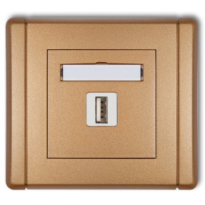 Karlik Flexi Gniazdo pojedyncze USB-AA 3.0, złoty metalik