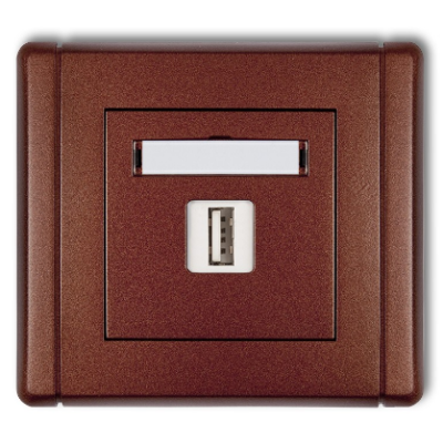 Karlik Flexi Gniazdo pojedyncze USB-AA 3.0, brązowy metalik