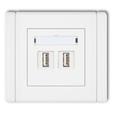 Karlik Flexi Gniazdo podwójne 2xUSB-AA 2.0, biały