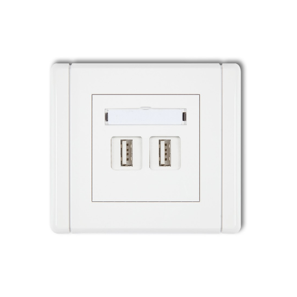 Karlik Flexi Gniazdo podwójne 2xUSB-AA 2.0, biały
