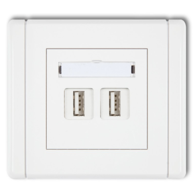 Karlik Flexi Gniazdo podwójne 2xUSB-AA 3.0, biały