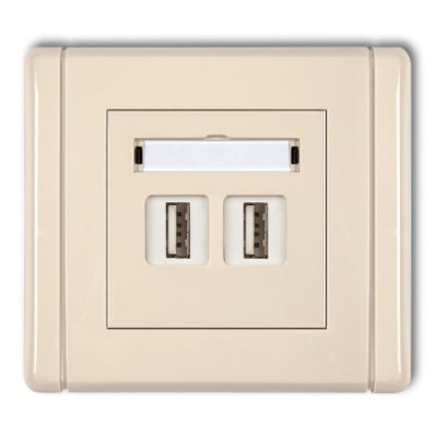 Karlik Flexi Gniazdo podwójne 2xUSB-AA 3.0, beżowy