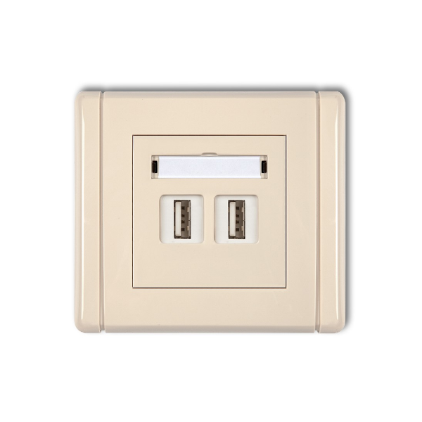 Karlik Flexi Gniazdo podwójne 2xUSB-AA 3.0, beżowy