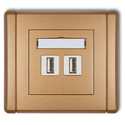 Karlik Flexi Gniazdo podwójne 2xUSB-AA 3.0, złoty metalik