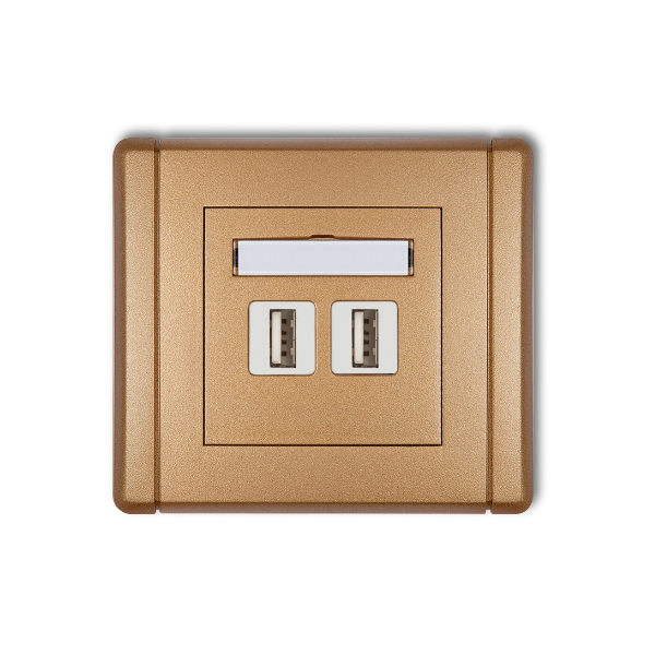 Karlik Flexi Gniazdo podwójne 2xUSB-AA 3.0, złoty metalik