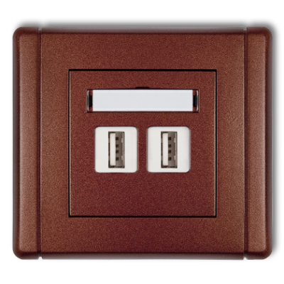 Karlik Flexi Gniazdo podwójne 2xUSB-AA 3.0, brązowy metalik