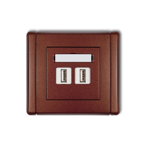 Karlik Flexi Gniazdo podwójne 2xUSB-AA 3.0, brązowy metalik